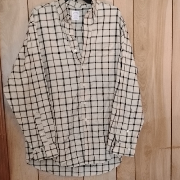 Brooks Brothers Beige and Black Plaid Casual Button Down Shirt - Picture 5 of 5